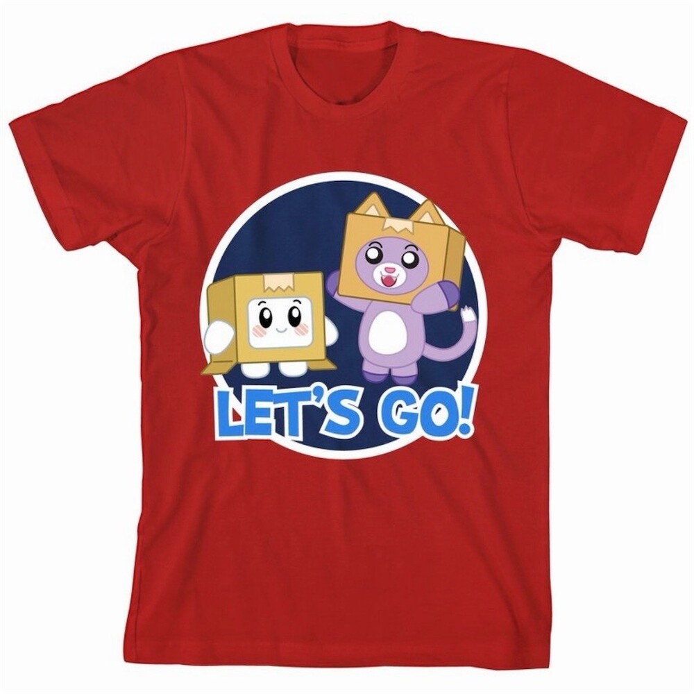 LankyBox Lets Go Boxy & Foxy Graphic T-Shirt Boys Youth XL 14/16 Red